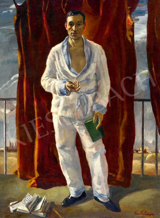  Frank, Frigyes - Man and Landscape (Metaphysical Portrait, Portrait of Painter István Darvassy), c. 1922 | 78. autumn auction auction / 152 Lot
