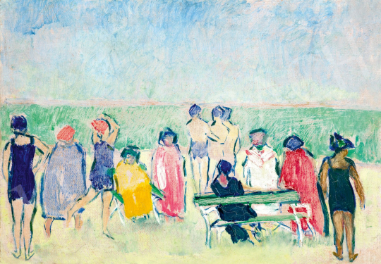  Vaszary János - A tenger csodálói, 1920-as évek | 78. őszi aukció aukció / 181 tétel