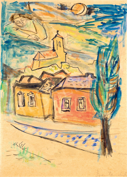  Ámos Imre - Szentendre holdfényben | 78. őszi aukció aukció / 182 tétel