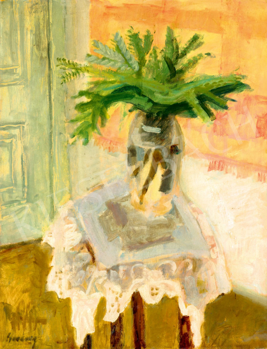  Berény Róbert - Csendélet üvegvázával, 1930-as évek | 78. őszi aukció aukció / 195 tétel