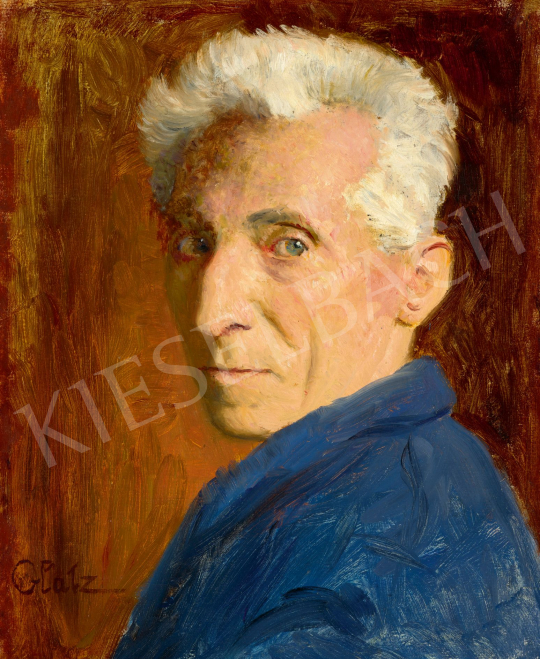  Glatz Oszkár - Önarckép kék festőkabátban | 78. őszi aukció aukció / 213 tétel