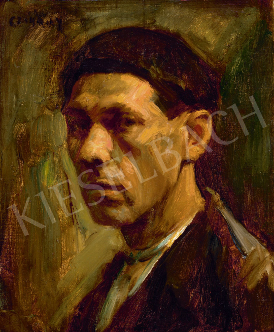  Czigány, Dezső - Self-Portrait in Shades of Green | 78. autumn auction auction / 214 Lot