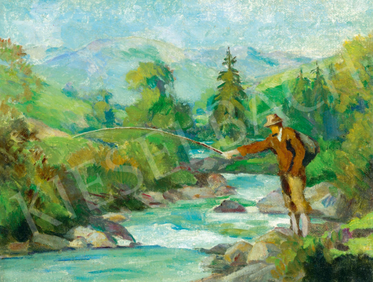 Balla Béla - Horgász a patakparton | 78. őszi aukció aukció / 221 tétel