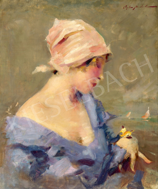  Vígh, Bertalan - Young Girl with Butterfly | 78. autumn auction auction / 236 Lot