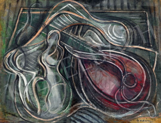 Gadányi, Jenő - Abstract Composition with Guitar and Female Silhouette (Enchantment), c. 1940 | 78. autumn auction auction / 256 Lot