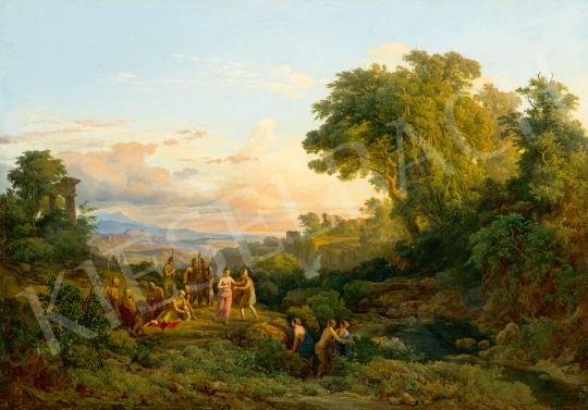 Id. Markó Károly - Klasszikus aranykor (Árkádiai jelent, Tivoli Róma mellet), 1840 | 78. őszi aukció aukció / 133 tétel