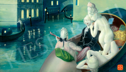  Ismeretlen művész F. Sala jelzéssel - Velencei randevú 