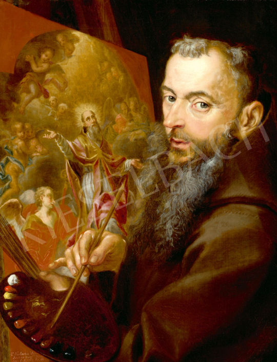  Baumgartner, Johann Braun Norbert (Pater Norbertus) - Önarckép festés közben, 1769 | 78. őszi aukció aukció / 234 tétel