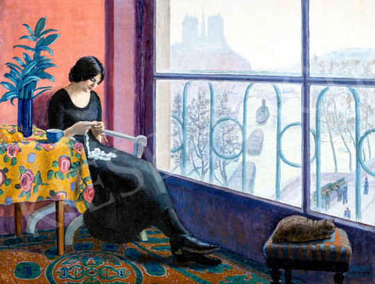  Csejtei Joachim, Ferenc - View of the Banks of Seine (Paris Ile de la Cité), 1913 | 79th Winter Auction auction / 23 Lot