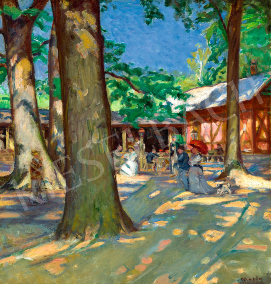 Mikola, András - Liget Restaurant at Nagybánya, c. 1906 | 79th Winter Auction auction / 28 Lot