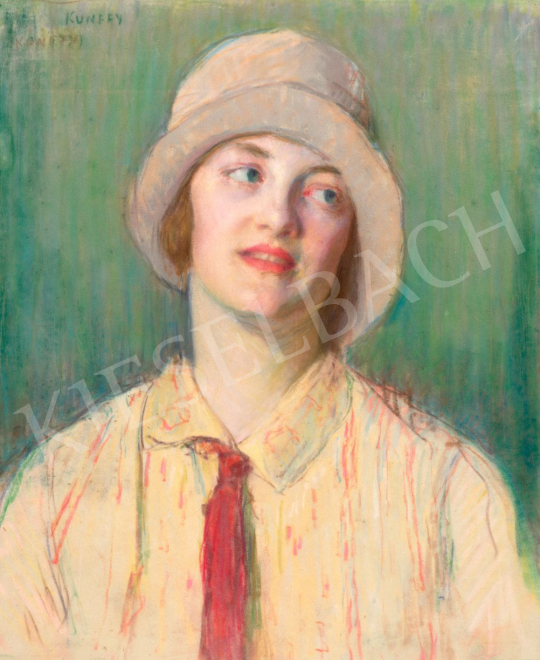  Kunffy, Lajos - Young Girl in a Art Deco Hat | 79th Winter Auction auction / 40 Lot