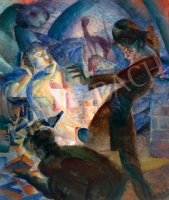  Szobotka, Imre - Cubist Scene (The Black Cat), c. 1915 | 79th Winter Auction auction / 84 Lot