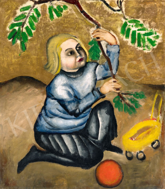 Lehel Mária - Gyermek labdával (Játszó gyermek), 1911 körül | 79. téli aukció aukció / 99 tétel