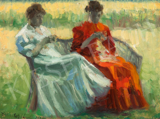  Kernstok Károly - Nyári délután Nyergesújfalun, 1906 | 79. téli aukció aukció / 102 tétel