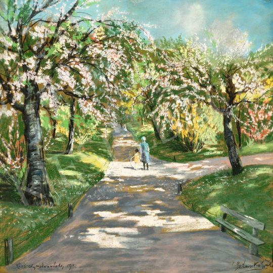  Sztankó Gyula - Tavaszi virágzás (Székelyudvarhelyi parkban), 1932 | 79. téli aukció aukció / 106 tétel