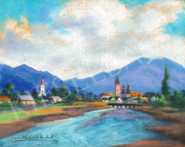 Sztelek, Norbert - View of Nagybánya with Protestant Church and the Tower of István (Banks of Zazar) 