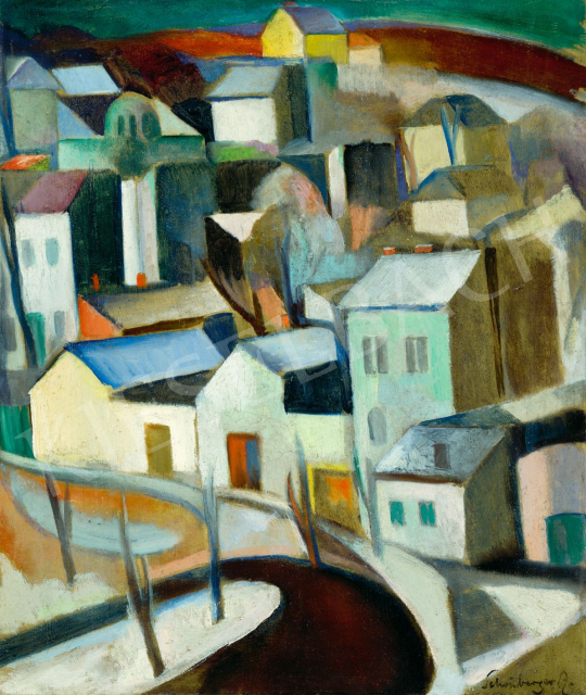  Schönberger, Armand - Houses of Buda (The Rózsa Hill), c. 1930 | 79th Winter Auction auction / 228 Lot