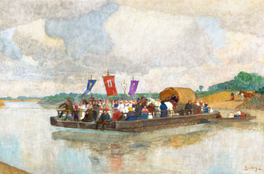 Zombory, Lajos - Celebrating Festivity on a Ferry, c. 1930 | 79th Winter Auction auction / 237 Lot