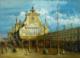  Bernardo Bellotto detto il Canaletto (Bellotto, Bernardo) - Venice Scene, (A Campo San Giacomo di Rialto), c. 1745 