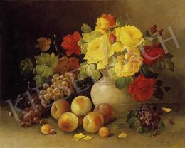 Signed F. Ehrl, about 1900 - Still Life with a Yellow Rose 