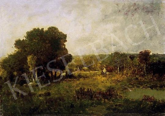 Ismeretlen francia festő, 19. század vége - Barbizon-i erdőrészlet házikóval | 4. Aukció aukció / 152 tétel