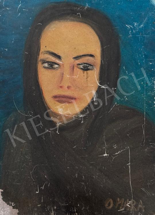  Oláh Mara (OMARA) - Fiatal nő fekete felsőben festménye