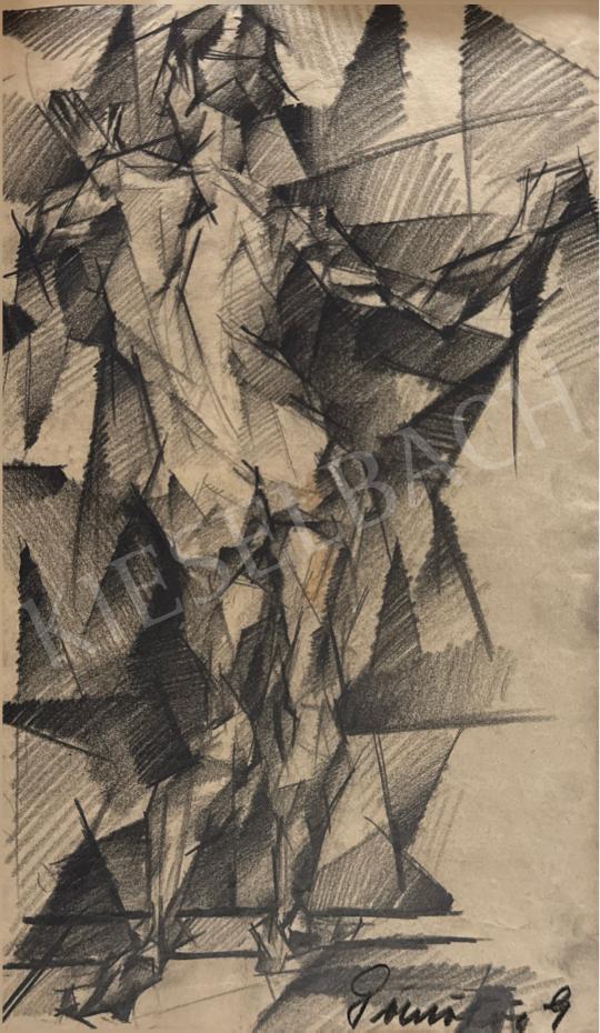  Dömötör Gizella - Kubista akt festménye