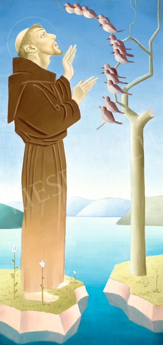 For sale  Molnár C., Pál - St. Francis Preaching to the Birds 's painting