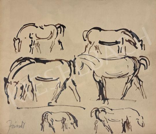 Eladó  Jándi Dávid - Lovak festménye