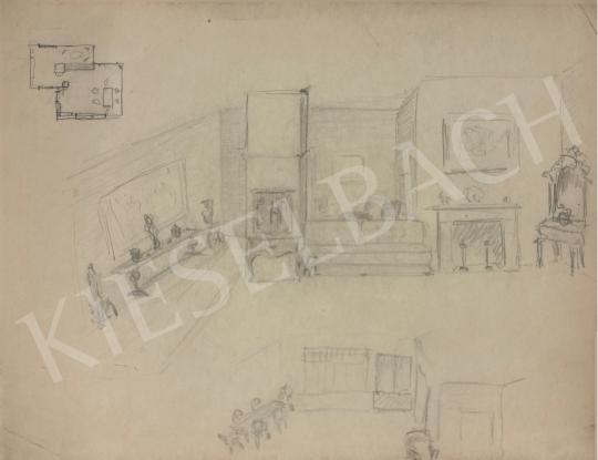 Eladó Ismeretlen festő - Lakberendezési terv, 1935 körül  festménye