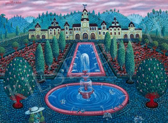  Galambos, Tamás - Castle with fountain  painting