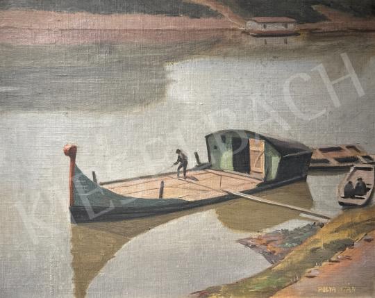 Eladó Pólya Iván - Szolnoki vízpart festménye