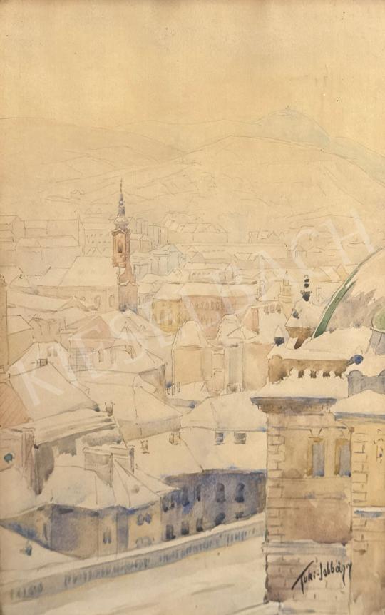 Eladó  Turi-Jobbágy József - Budapest, háttérben az Erzsébet híddal (János hegy) festménye