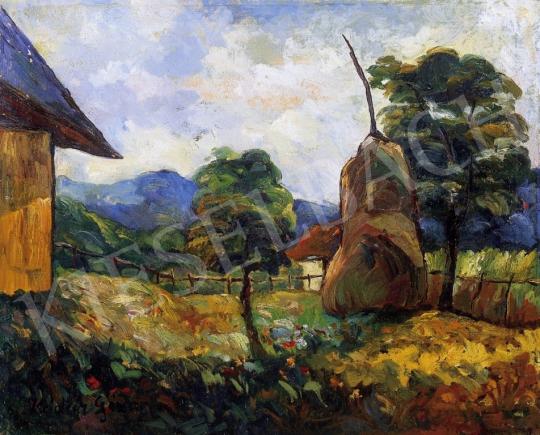 Kádár, Géza - Courtyard in Nagybánya with Haystacks | 4th Auction auction / 167 Lot