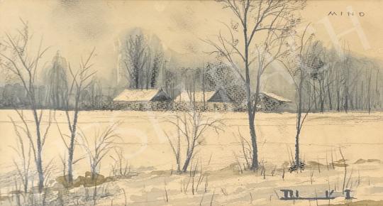 Eladó Dobroszláv Lajos - Házsor festménye