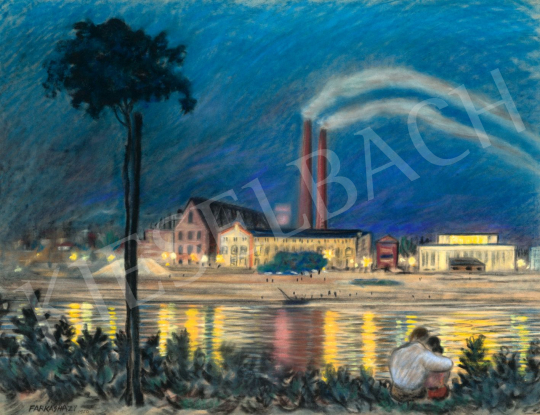  Farkasházy, Miklós - Sweethearts on the Banks of the Danube (View from Margaret Island) | 80th Spring Auction auction / 7 Lot