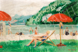  Medgyes, László (École M.) - Italian Waterfront (Beach of the Hotel) 