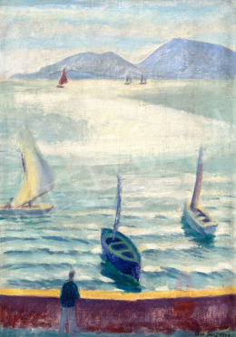  Bor, Pál - Sailboats in an Italian Harbour (Lerici), 1927 