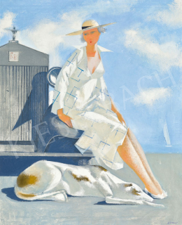  Vlasov, Aleksey - Chic Art Deco Lady with Dog and Car 
