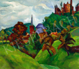  Perlrott Csaba, Vilmos - German Town (Castle of Wertheim am Main),c. 1921 