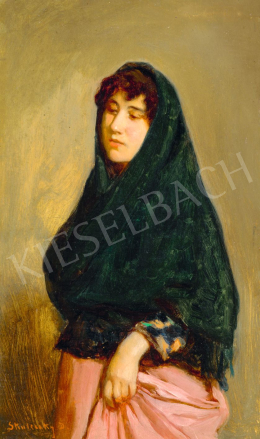 Skuteczky, Döme - Girl with a Green Headscarf 