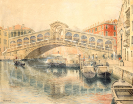 Koszkol, Jenő - The Grand Canal in Venice (Rialto Bridge) 