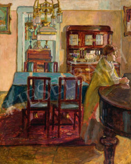  Nagy Vilmos - Hölgy polgári enteriőrben, 1910 körül 