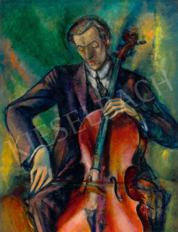  Márffy Ödön - Zene, csellózó (Kerpely Jenő), 1913 körül 