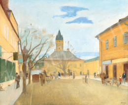 Mikola András - Nagybányai részlet (A nagybányai kispiac), 1910 körül 
