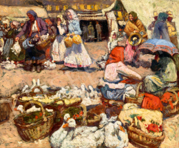 Tibor, Ernő - Fair Scene in Nagybánya, 1910s 