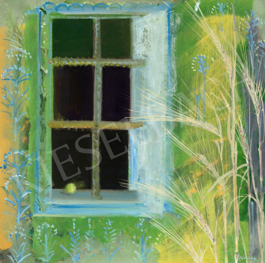  Záborszky, Viola (Fehér Istvánné) - Green Window (Ears of Wheats) | 80th Spring Auction auction / 113 Lot