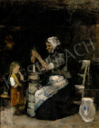  Munkácsy, Mihály - Woman Churning Butter, 1871-1872 painting