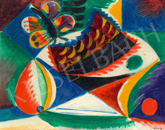  Hincz, Gyula - Composition with Butterfly | 80th Spring Auction auction / 139 Lot
