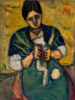  Czóbel Béla - Francia nő kékben, 1926 